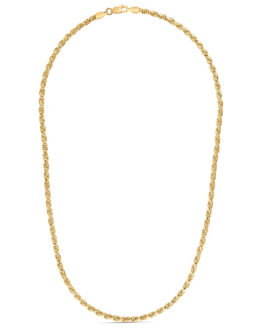 Italian Silver 14k Over  Rope Chain Necklace