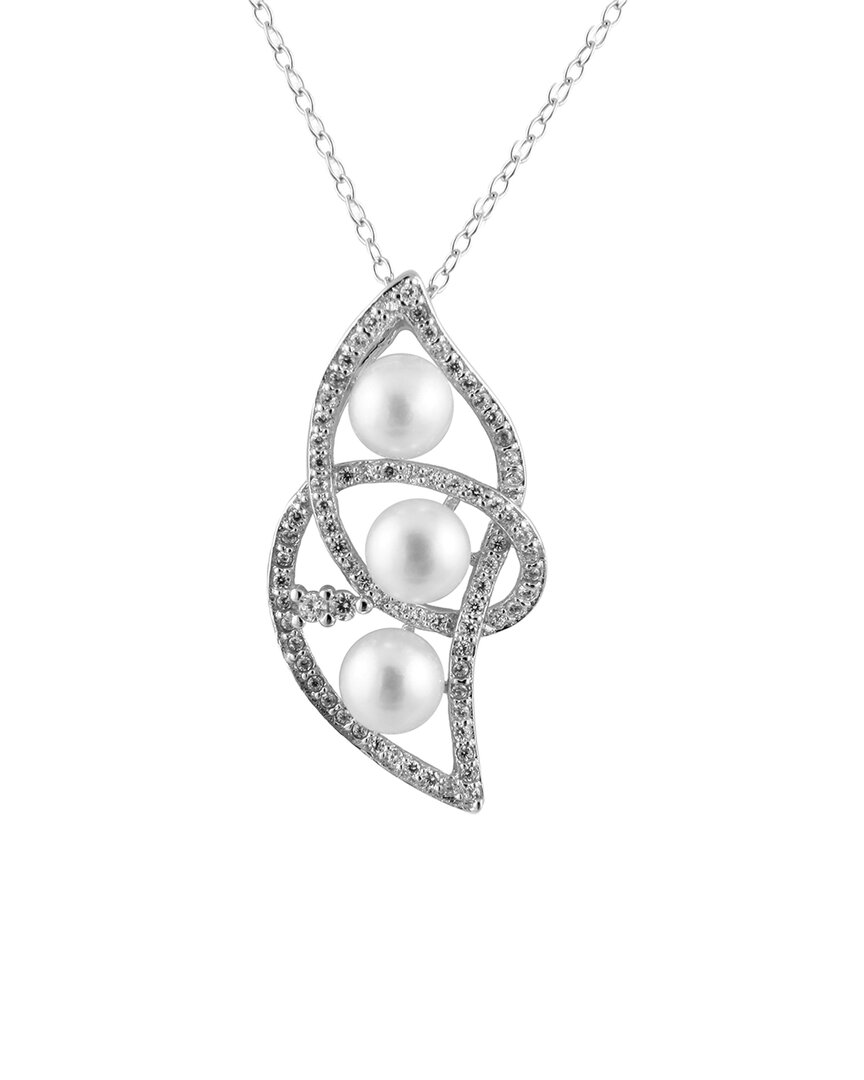 Splendid Pearls Silver 5.5-6mm Pearl Pendant Necklace
