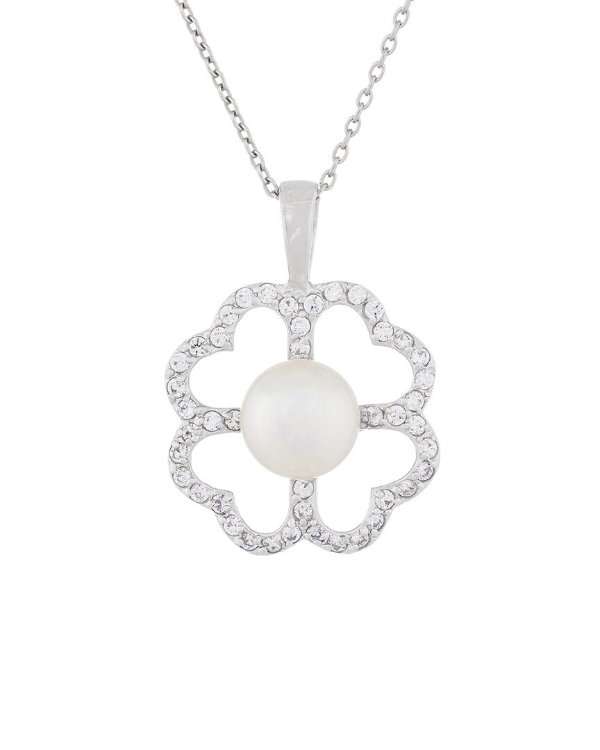 Splendid Pearls Silver 9-10mm Pearl Pendant Necklace In Metallic