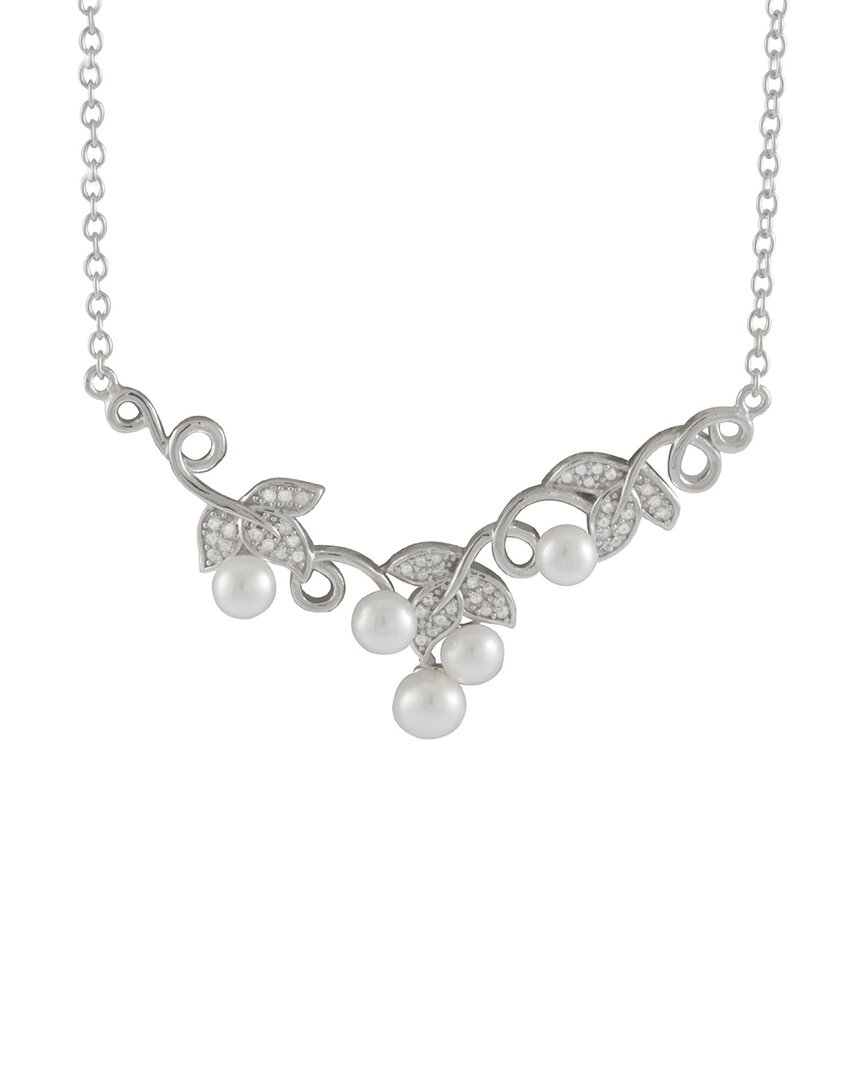 Splendid Pearls Silver 6-8mm Pearl Pendant Necklace
