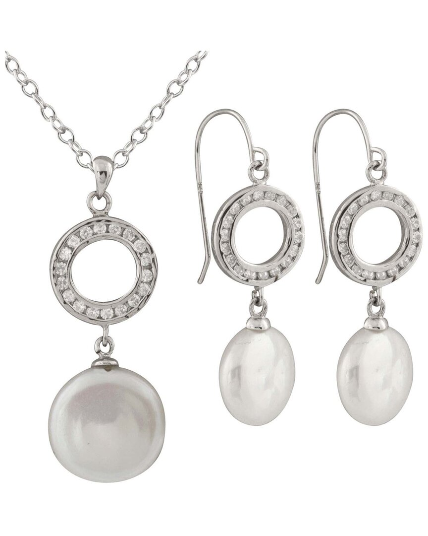 Splendid Pearls Silver 12-13mm Pearl Set