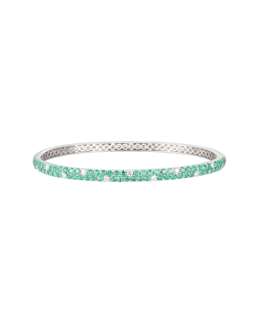 Gregg Ruth 14k 1.99 Ct. Tw. Diamond & Emerald Bangle In No Color