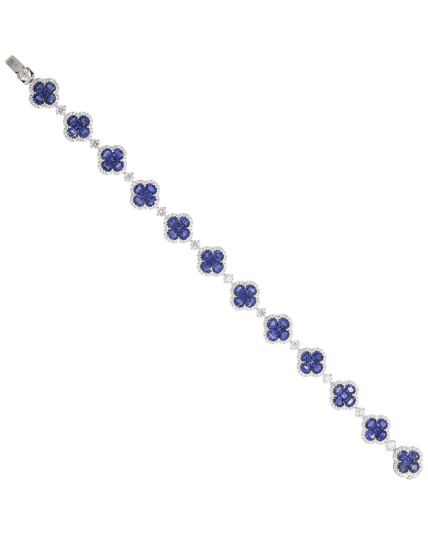 Gregg Ruth 18k 14.61 Ct. Tw. Diamond & Blue Sapphire Bracelet In No Color
