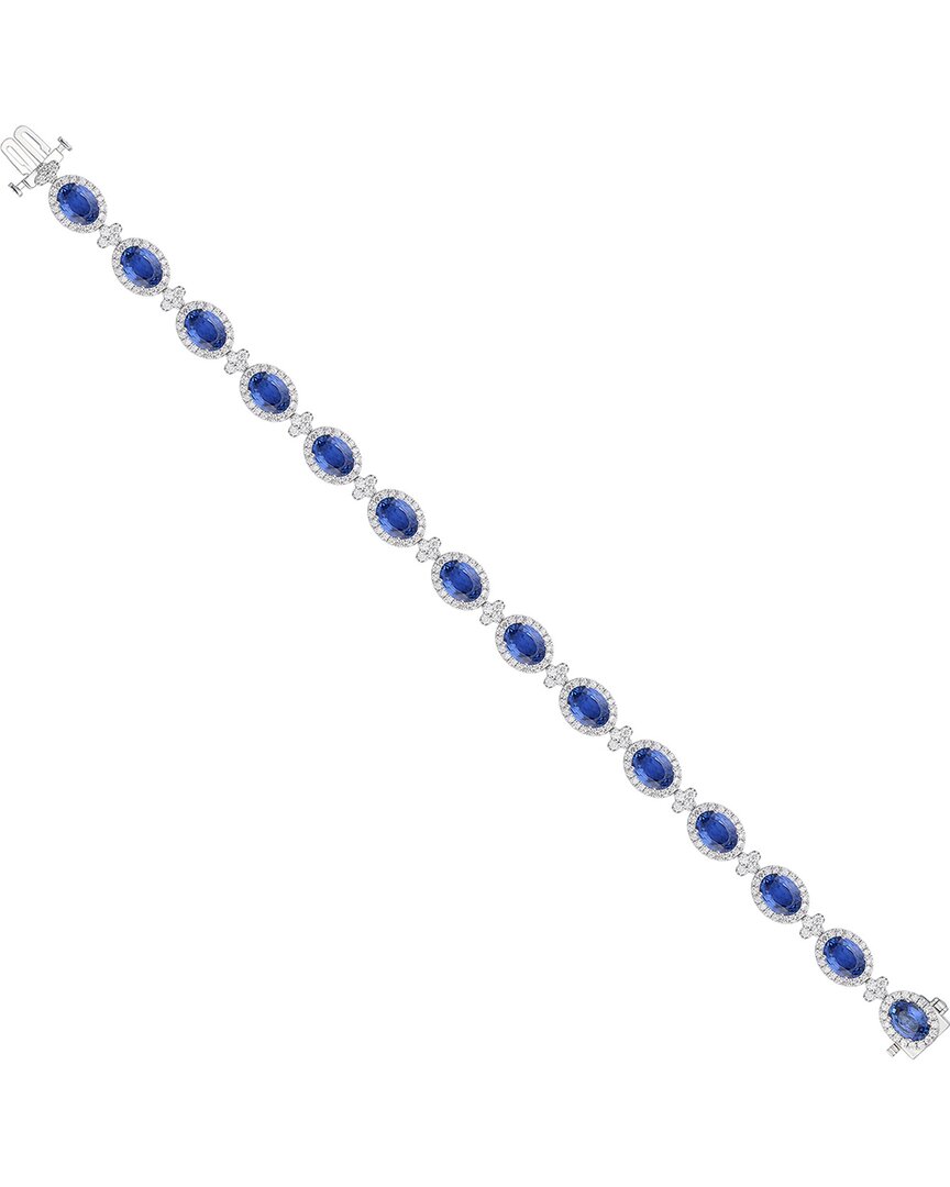 Gregg Ruth 18k 15.85 Ct. Tw. Diamond & Blue Sapphire Bracelet In No Color