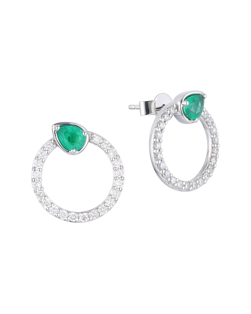 Gregg Ruth 14k 0.92 Ct. Tw. Diamond & Emerald Earring In No Color