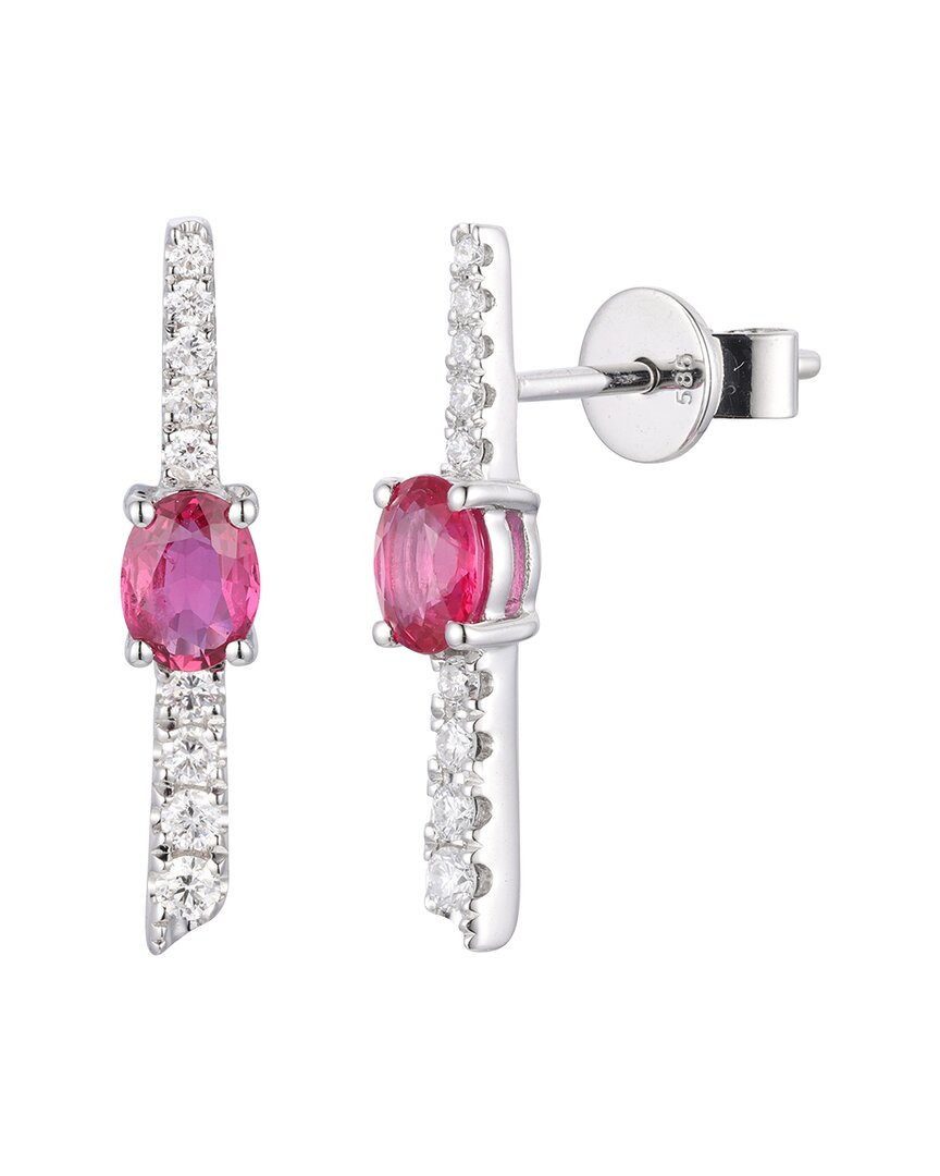 Gregg Ruth 14k 0.71 Ct. Tw. Diamond & Ruby Earring In No Color