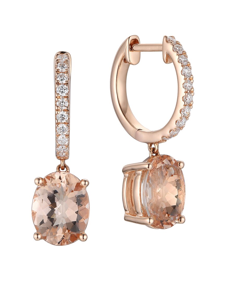 Gregg Ruth 14k 3.19 Ct. Tw. Diamond & Morganite Huggie Earring In No Color