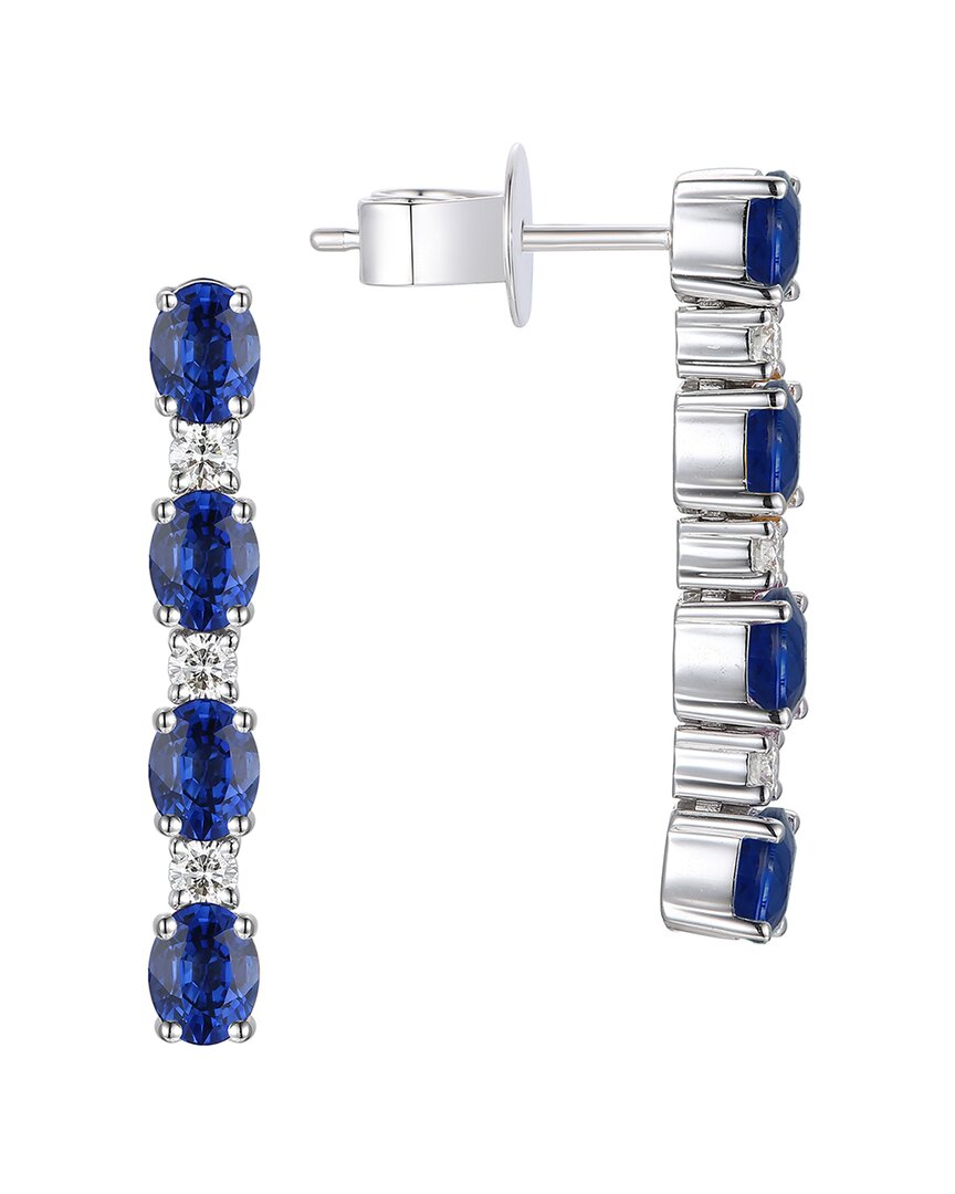 Gregg Ruth 14k 1.92 Ct. Tw. Diamond & Blue Sapp Earring In No Color