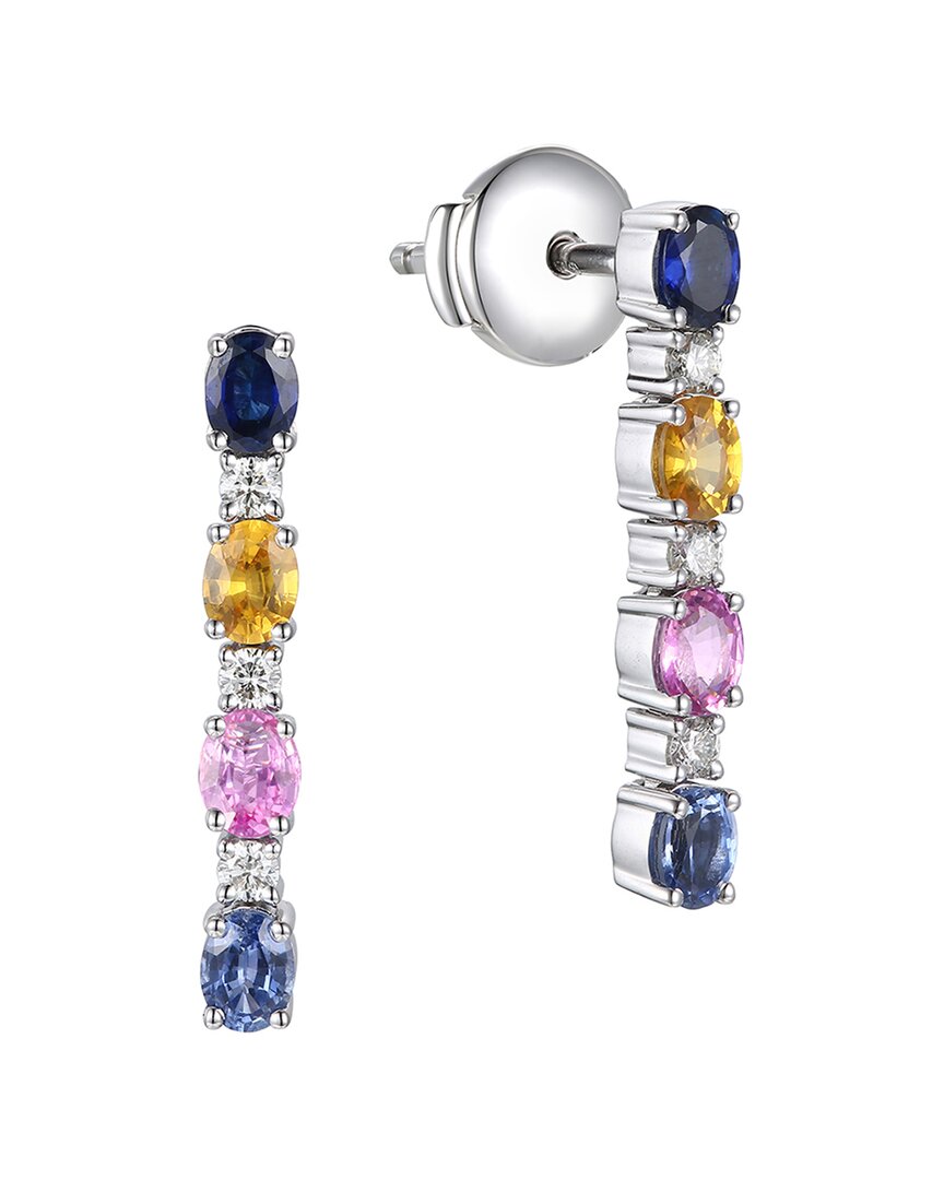 Gregg Ruth 14k 1.93 Ct. Tw. Diamond & Multi Sapp Earring In No Color
