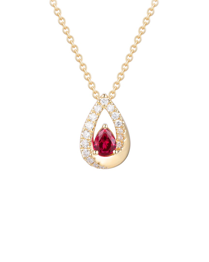 Gregg Ruth 14k 0.55 Ct. Tw. Diamond & Ruby Pendant In No Color