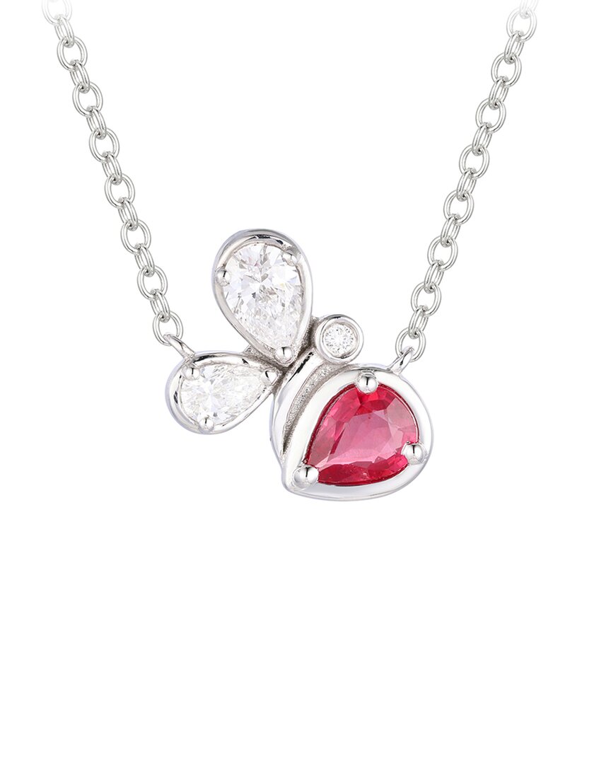 Gregg Ruth 14k 0.51 Ct. Tw. Diamond & Ruby Pendant In No Color