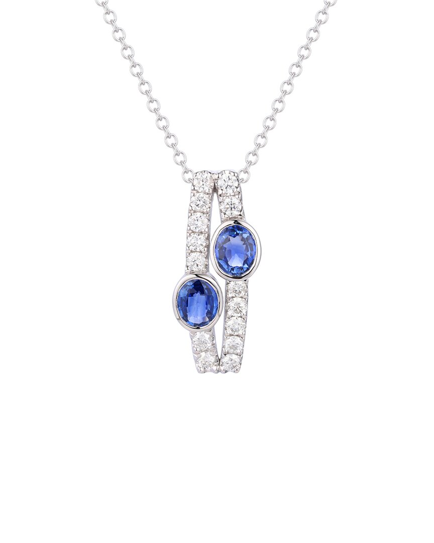 Gregg Ruth 14k 1.11 Ct. Tw. Diamond & Blue Sapphire Pendant In No Color