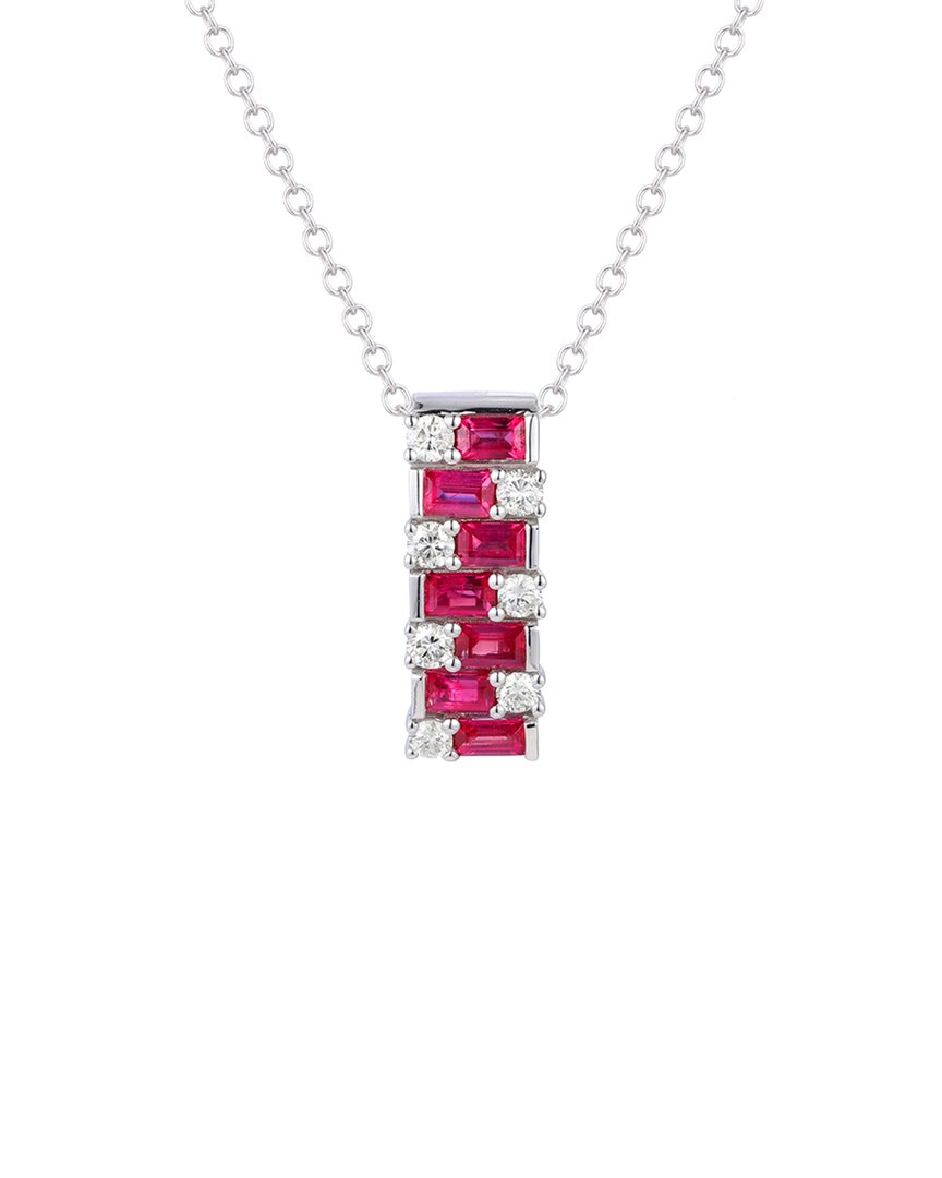 Gregg Ruth 14k 0.93 Ct. Tw. Diamond & Ruby Pendant In No Color