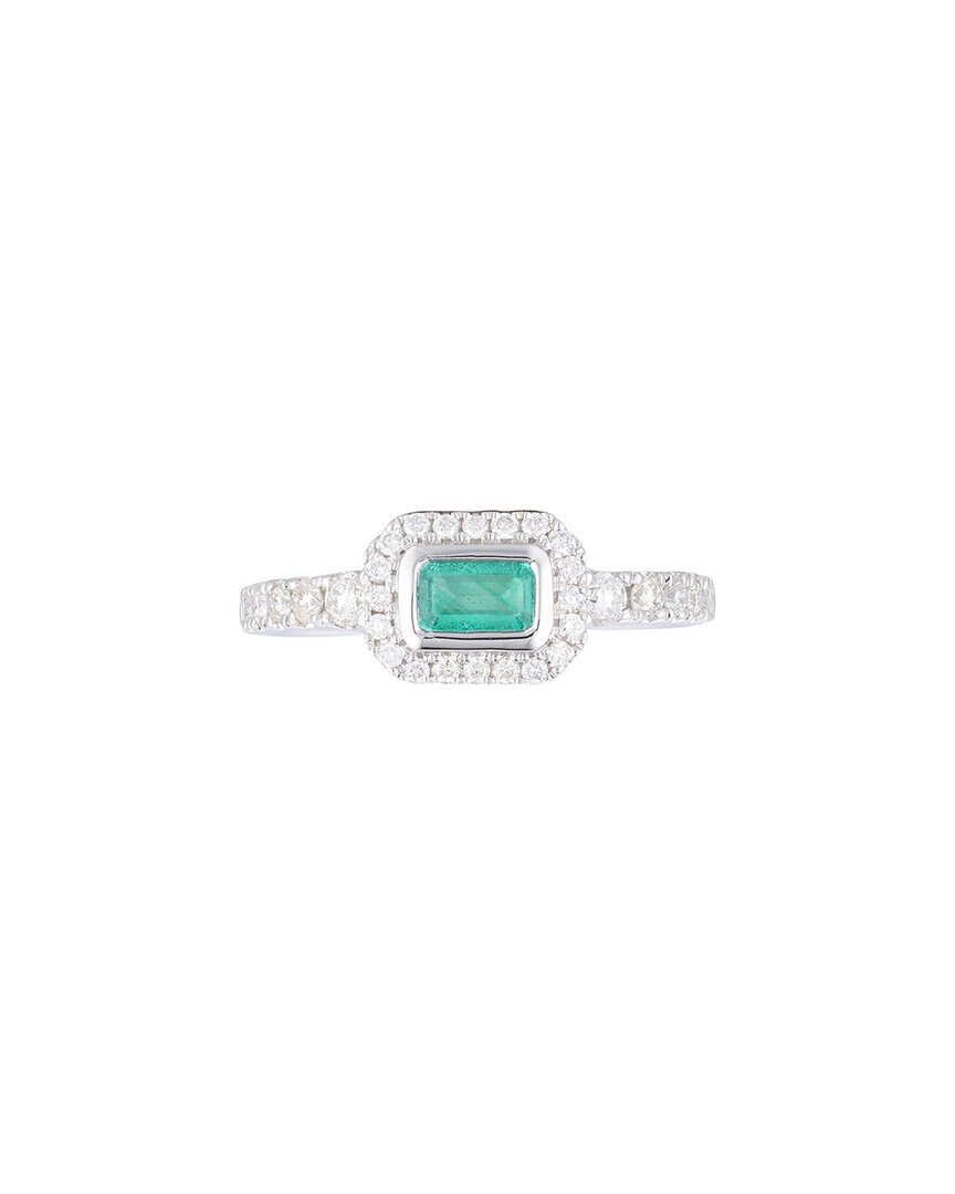 Gregg Ruth 14k 0.61 Ct. Tw. Diamond & Emerald Ring In No Color