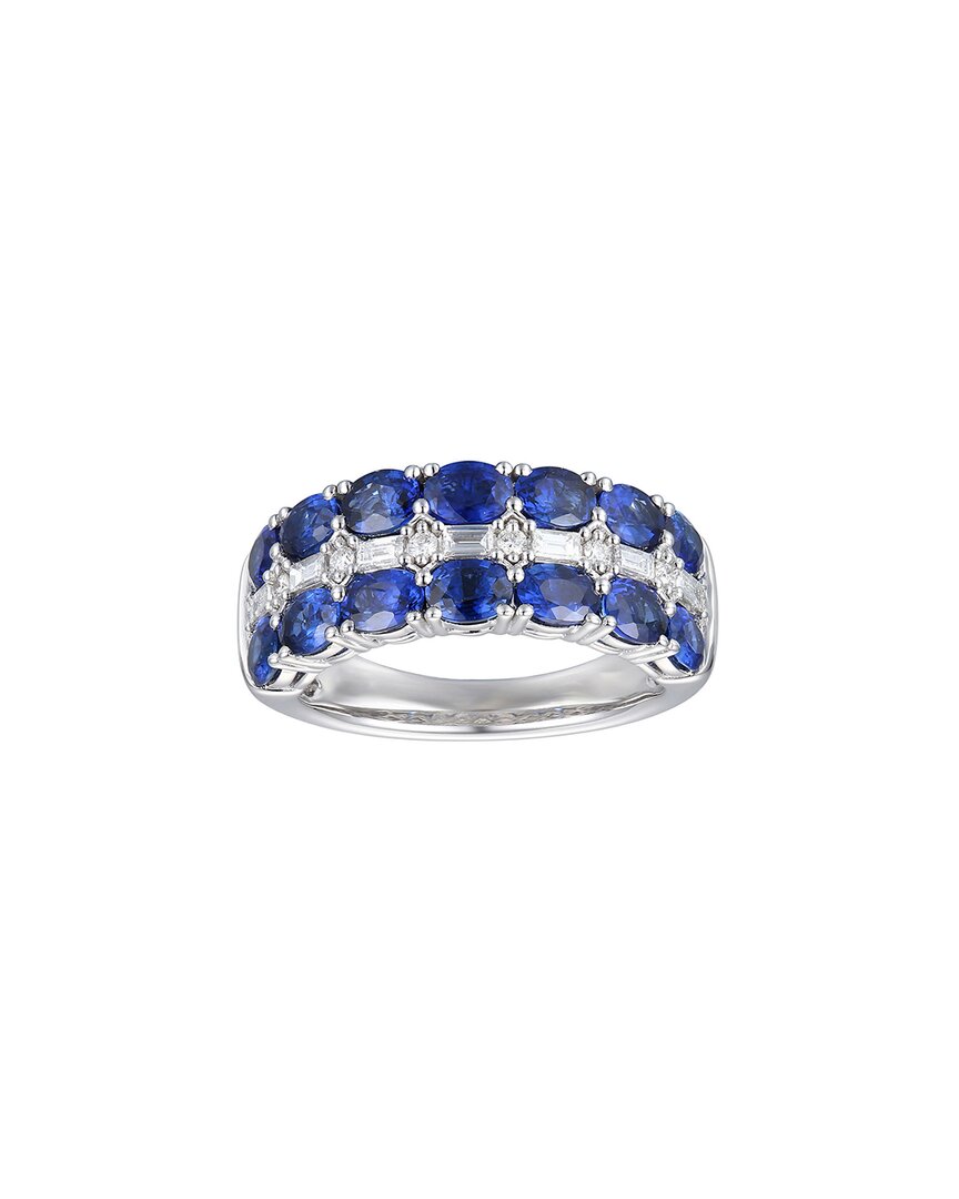 Gregg Ruth 14k 3.48 Ct. Tw. Diamond & Blue Sapphire Ring In No Color
