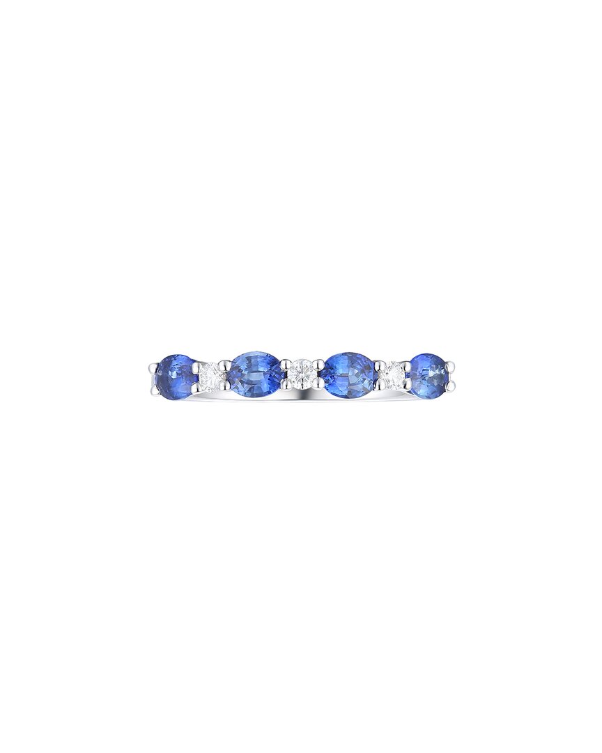 Gregg Ruth 18k 1.03 Ct. Tw. Diamond & Blue Sapphire Ring