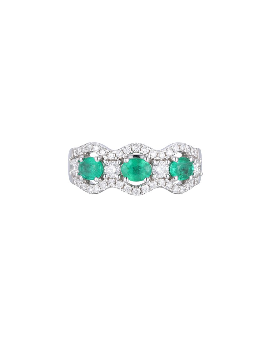 Gregg Ruth 14k 1.19 Ct. Tw. Diamond & Emerald Ring In No Color