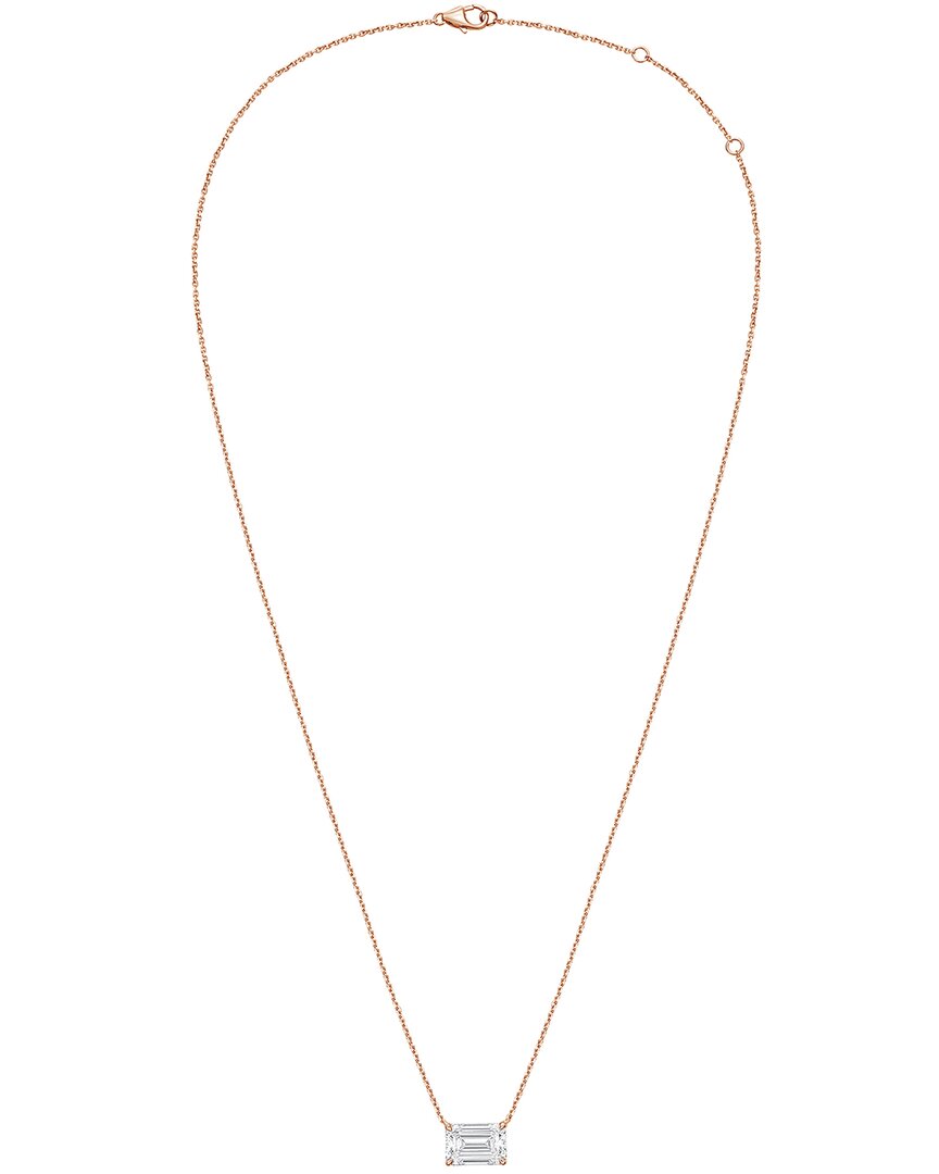 Diana M Lab Grown Diamonds Diana M. 14k Rose Gold 4.00 Ct. Tw. Lab-grown Diamond Pendant Necklace