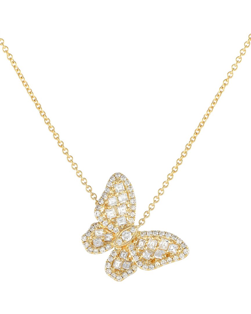 Shop Diamond Select Cuts 18k 0.90 Ct. Tw. Diamond Butterfly Necklace