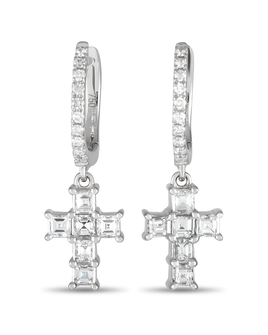Diamond Select Cuts 18k Cross Drop Earrings In Multi