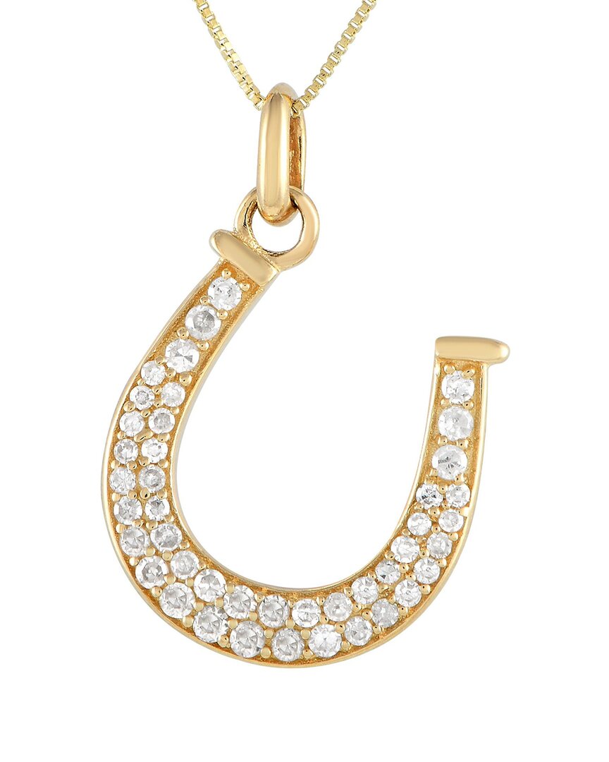Diamond Select Cuts 14k 0.18 Ct. Tw. Diamond Horseshoe Necklace In Gold