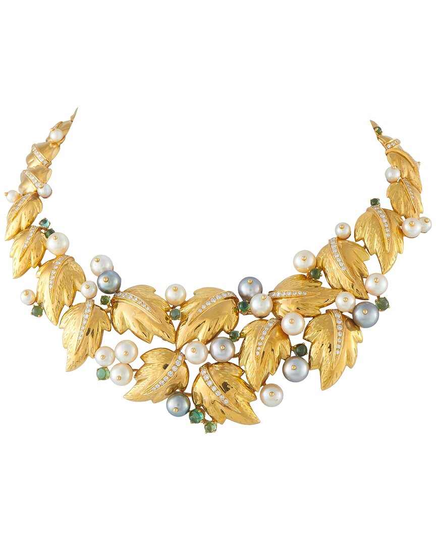Pre-owned Chaumet 18k 2.20 Ct. Tw. Diamond & Gemstone Necklace (authentic Pre-loved)