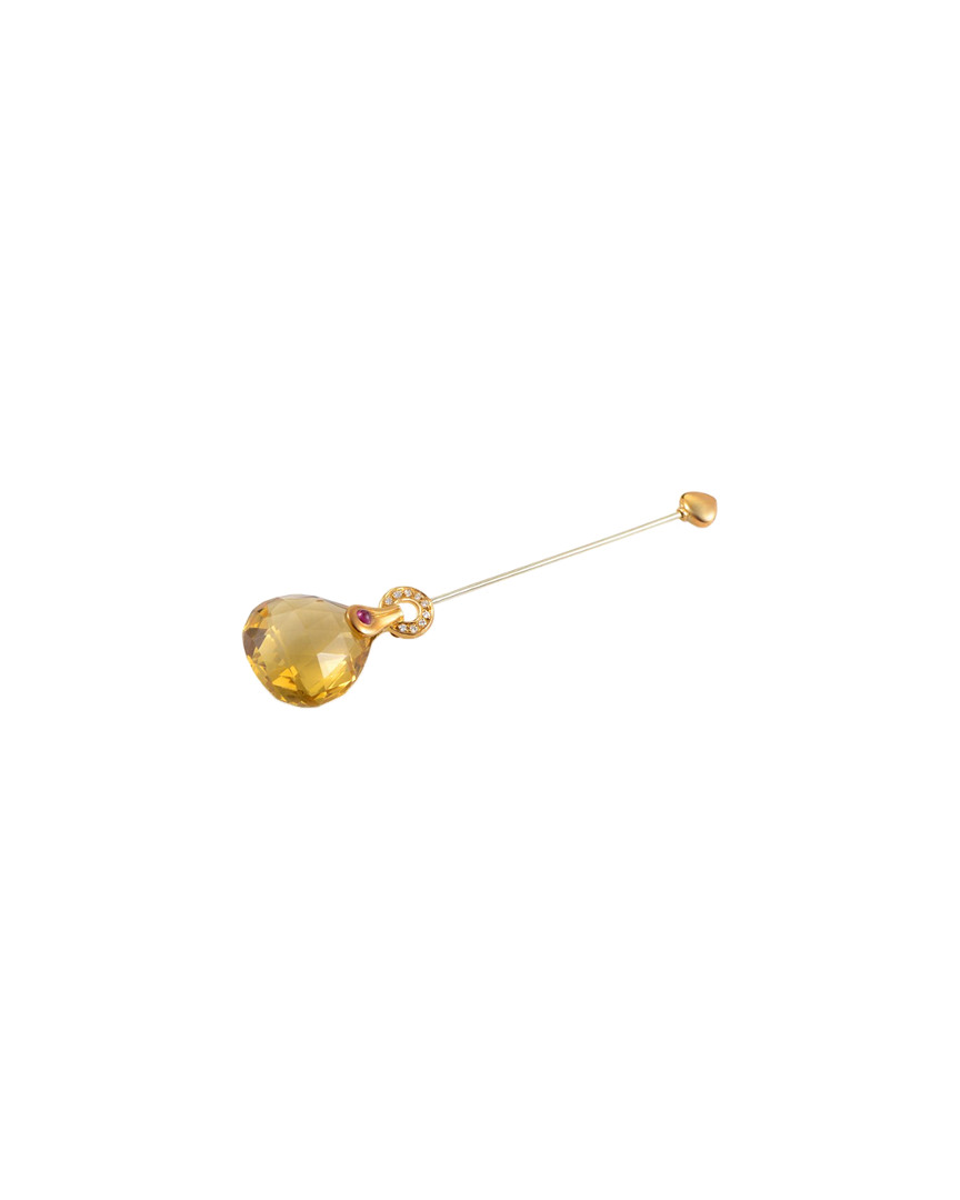 Heritage Antonini Antonini 18k Diamond & Gemstone Pin (authentic )