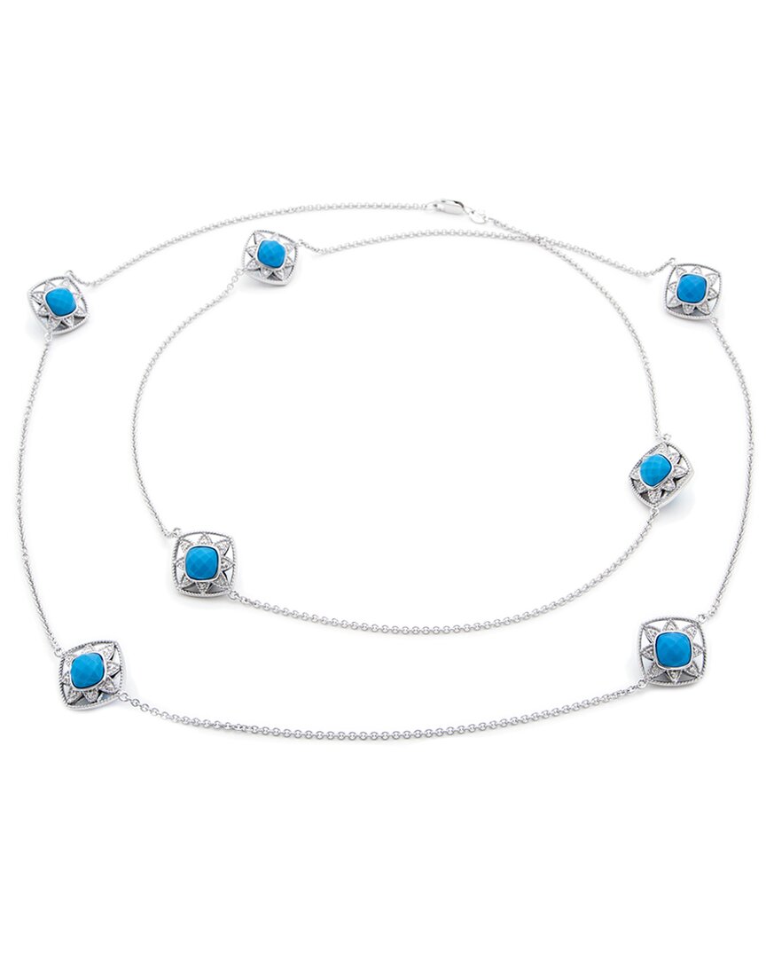 Gemstones Silver Turquoise Necklace