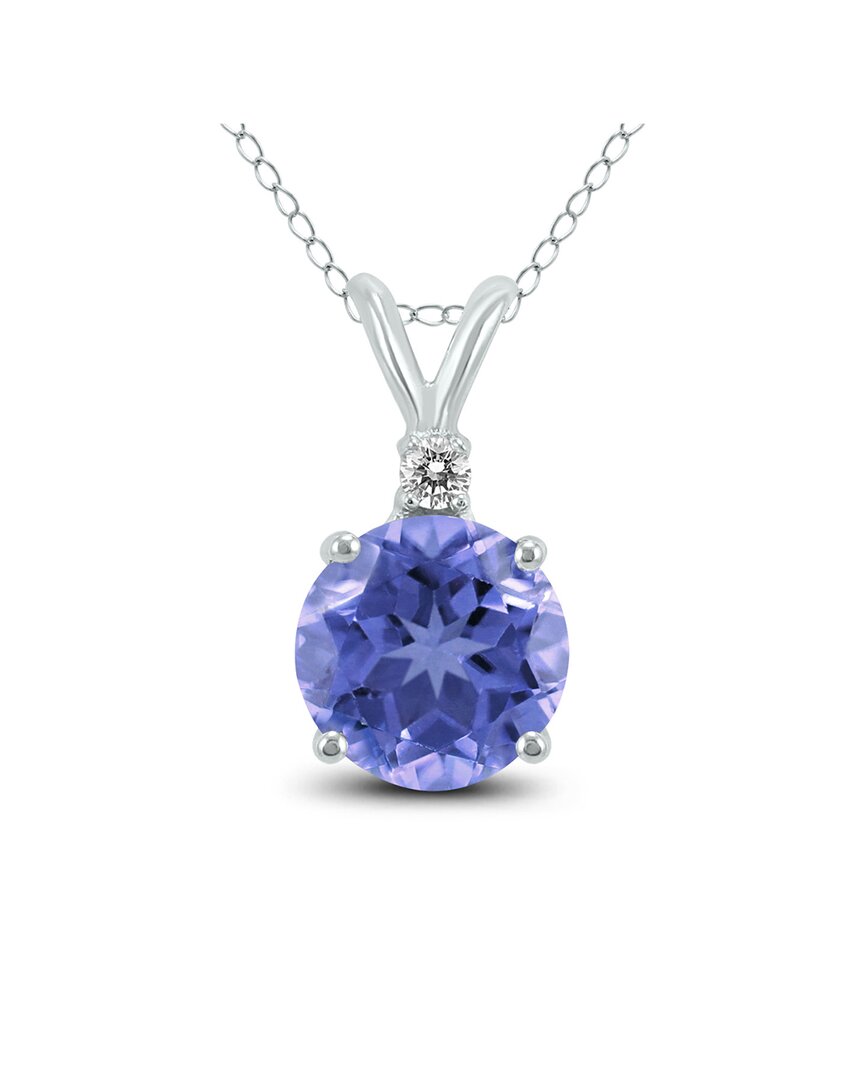 Gemstones 14k 0.37 Ct. Tw. Diamond & Tanzanite Necklace
