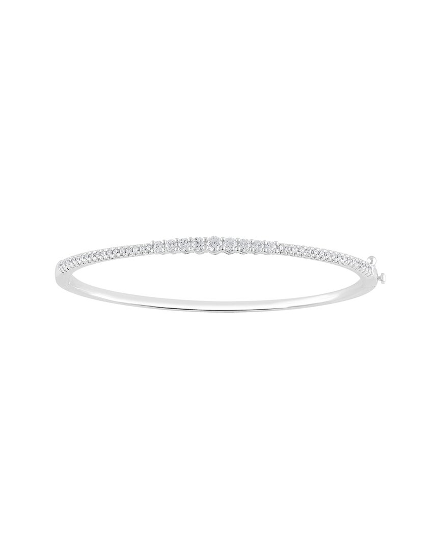 Lab Grown Diamonds Silver 1.00 Ct. Tw. Lab-grown Diamond Bangle Bracelet