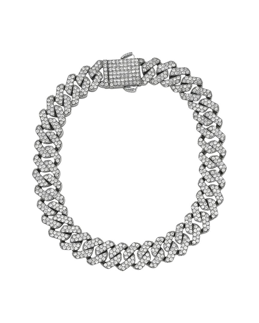 Adornia Men's 10mm Cuban Edge Chain With Cz Silver