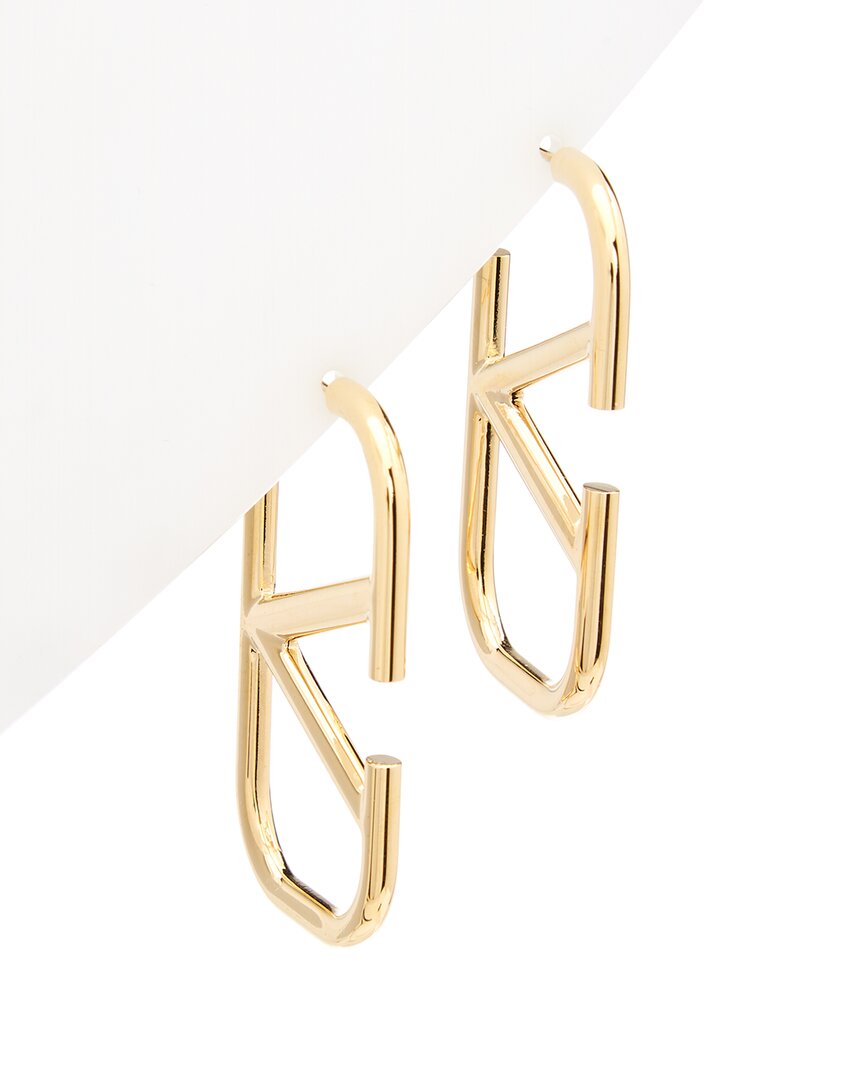 Shop Valentino Vlogo Metal Earrings In Gold