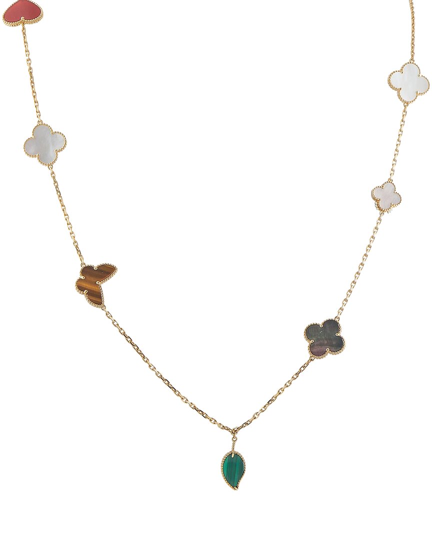 Van Cleef & Arpels 18k Carnelian Necklace (authentic Pre-loved) In Gray