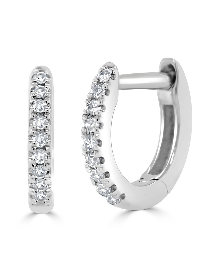 Sabrina Designs 14k 0.05 Ct. Tw. Diamond Huggie Earrings In White