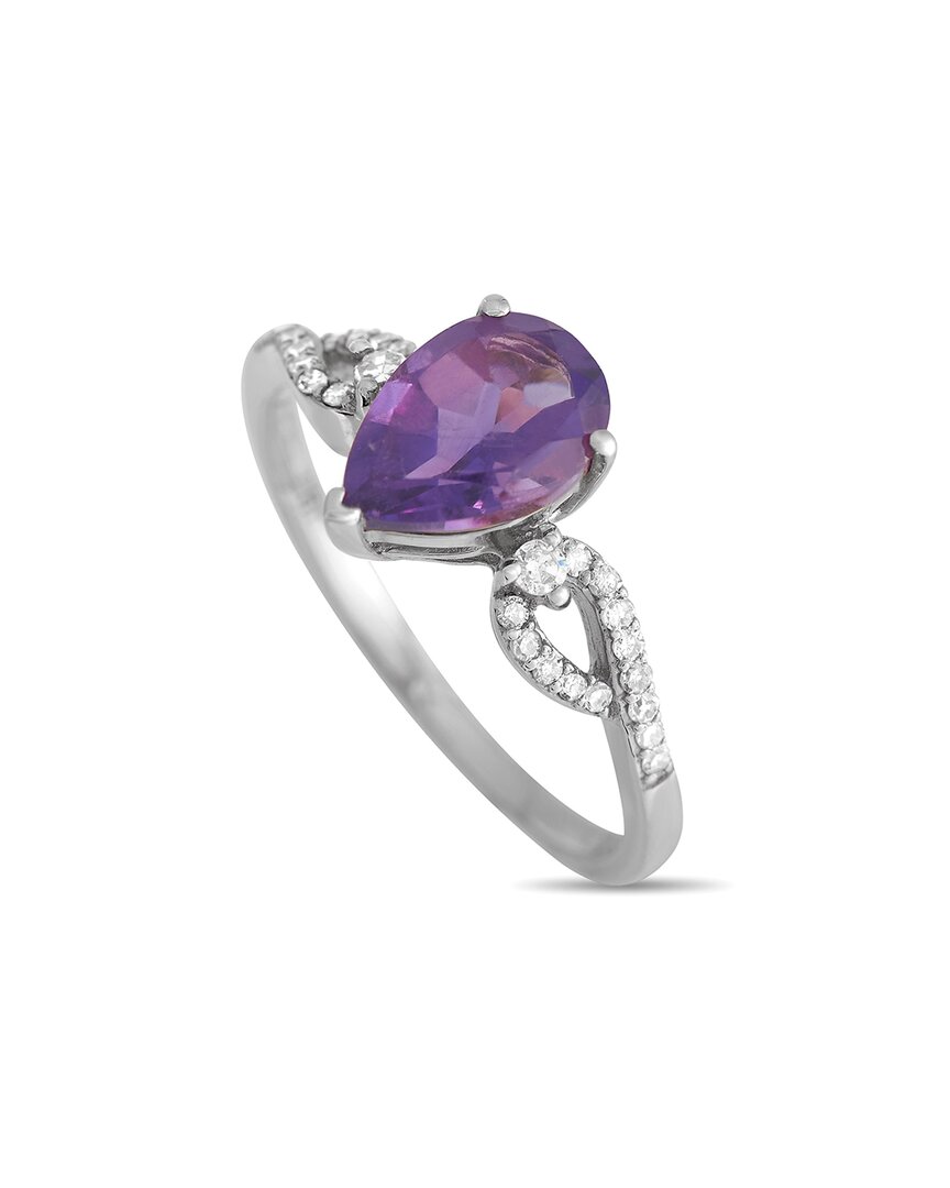 Gemstones 14k 0.15 Ct. Tw. Diamond & Amethyst Ring