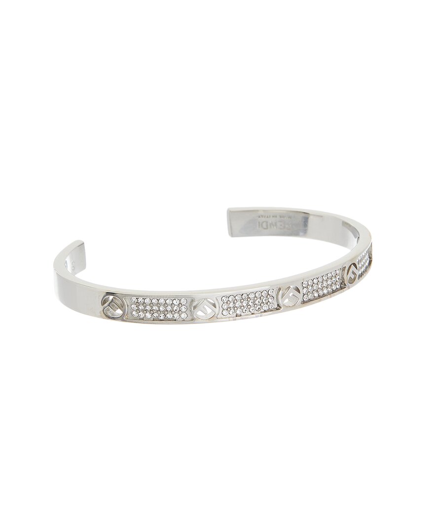 Shop Fendi F Is  Crystal Embellished Bracelet