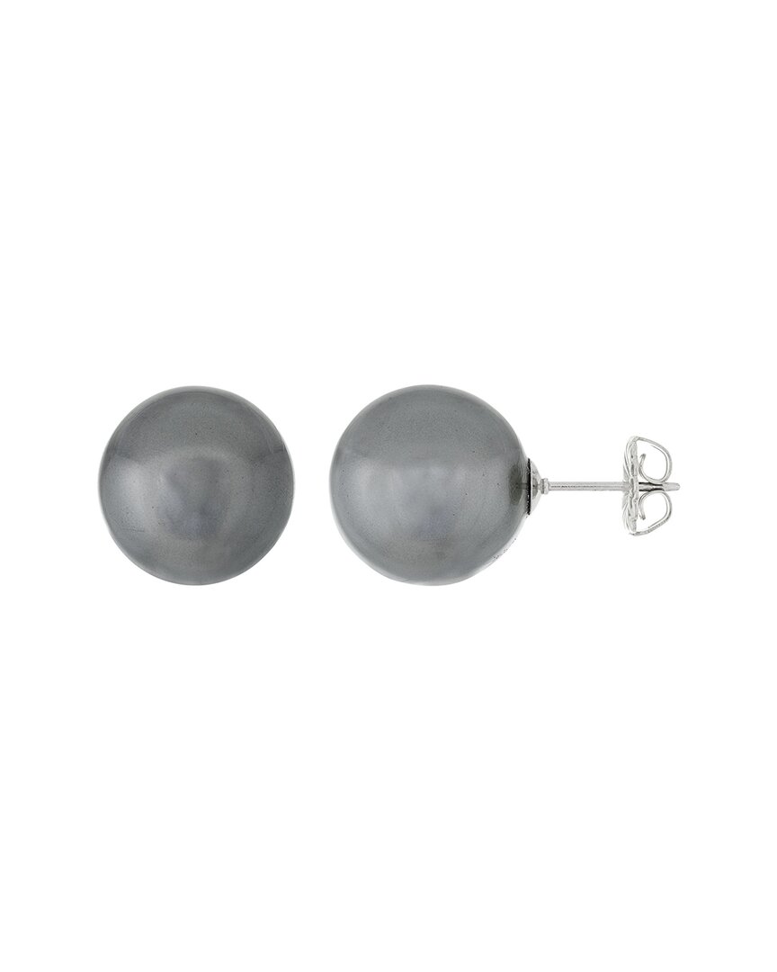 SPLENDID PEARLS SPLENDID PEARLS SILVER 14-15MM SHELL PEARL EARRINGS
