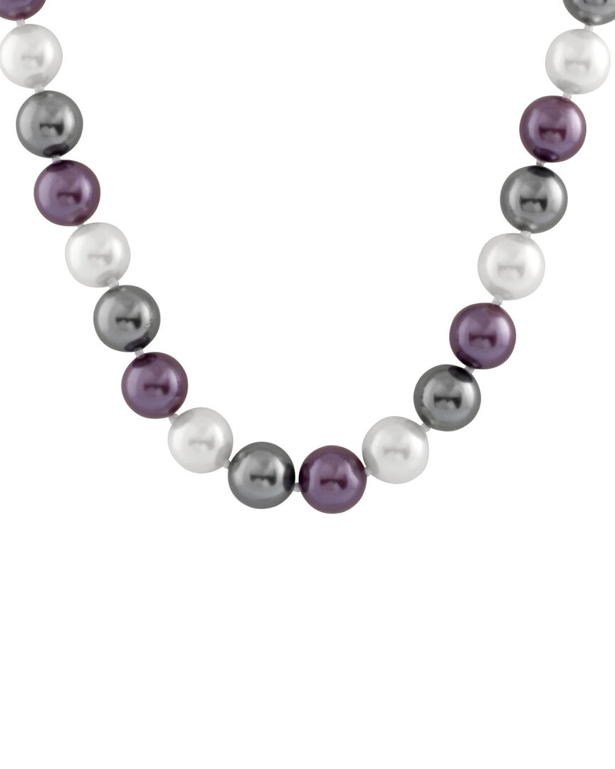 Splendid Pearls Silver 12-13mm Shell Pearl Necklace