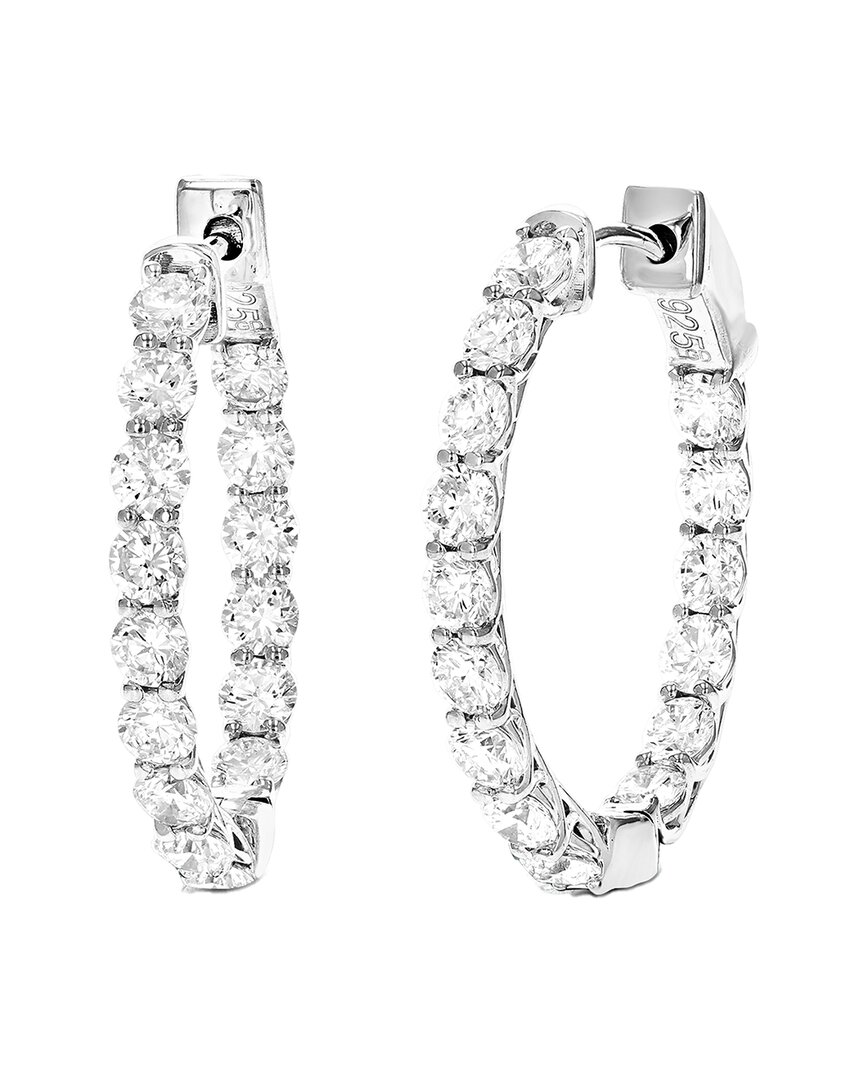 Lab Grown Diamonds Amairah 14k 3.00 Ct. Tw. Lab-grown Diamond Hoop Earrings In Metallic