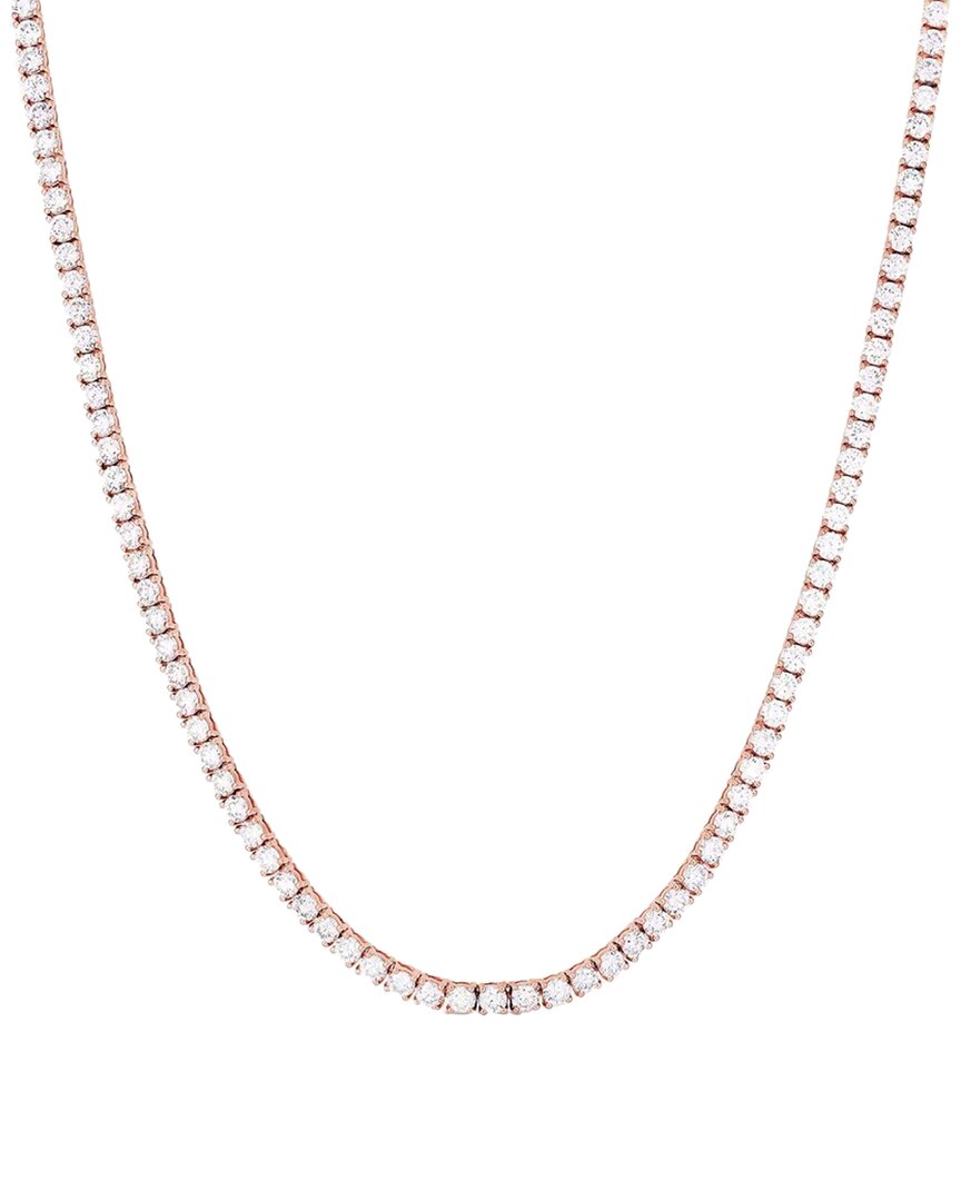 Shop Forever Creations Signature Forever Creations 14k Rose Gold 6.00 Ct. Tw. Lab Grown Diamond Tennis Necklace