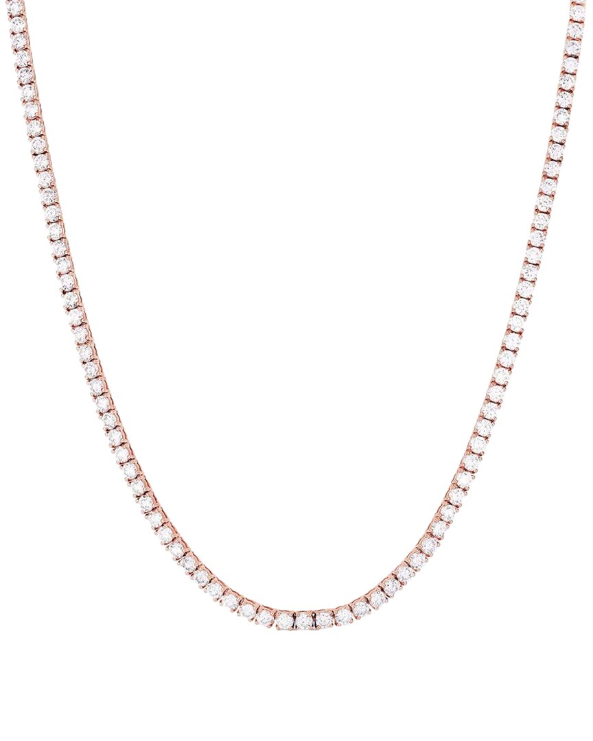 Shop Forever Creations Signature Forever Creations 14k Rose Gold 8.00 Ct. Tw. Lab Grown Diamond Tennis Necklace