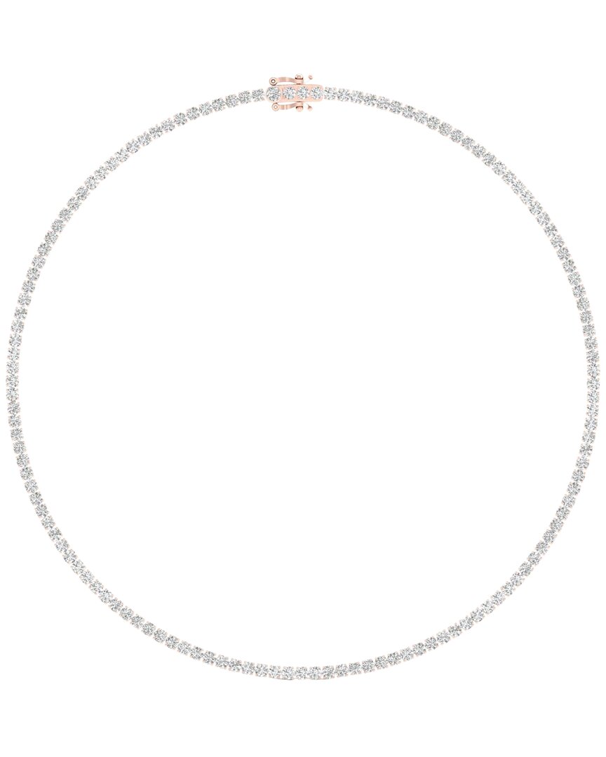Lab Grown Diamonds 14k Rose Gold 15.23 Ct. Tw. Lab Grown Diamond Necklace