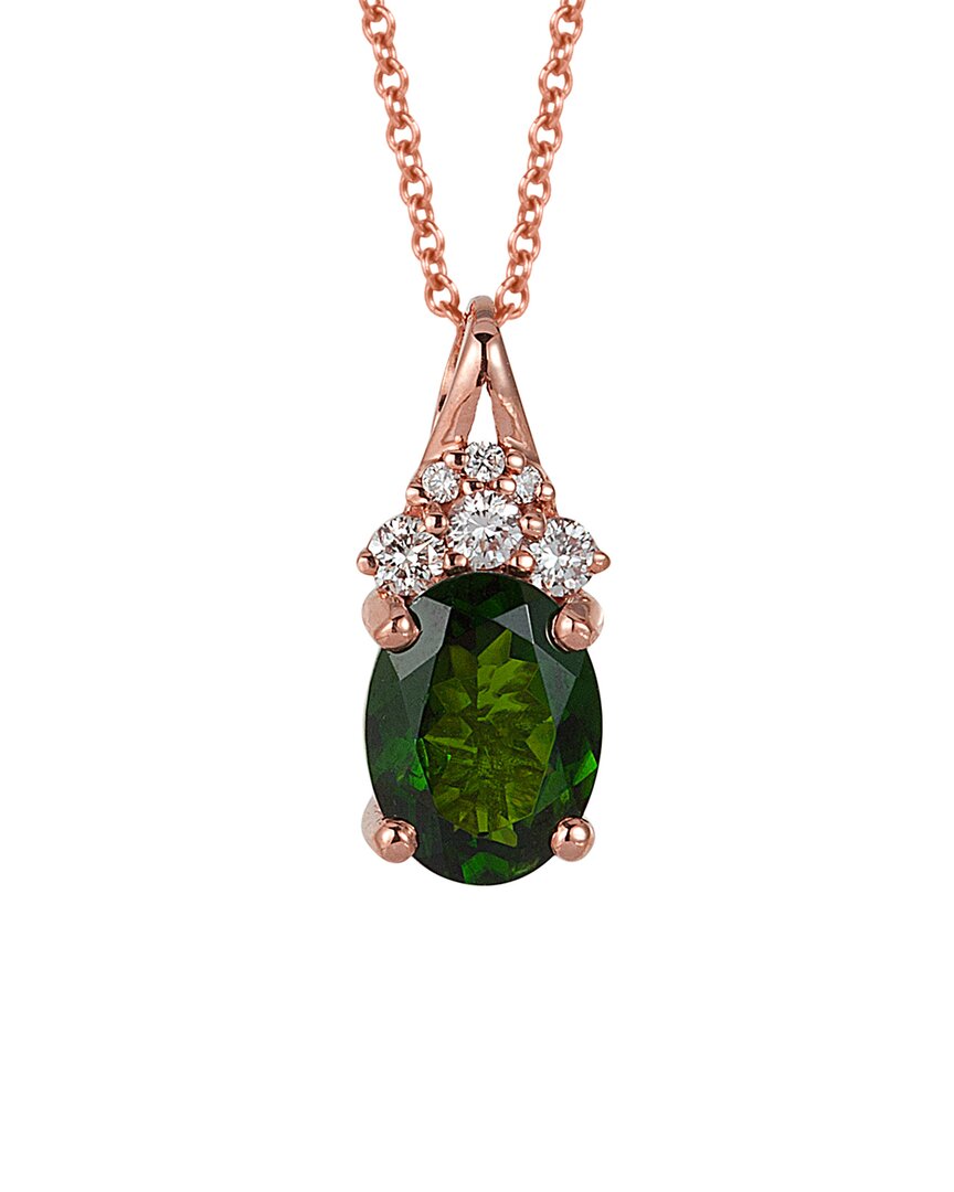 Le Vian 14k Strawberry Gold 1.25 Ct. Tw. Diamond & Chrome Diopside Pendant Necklace