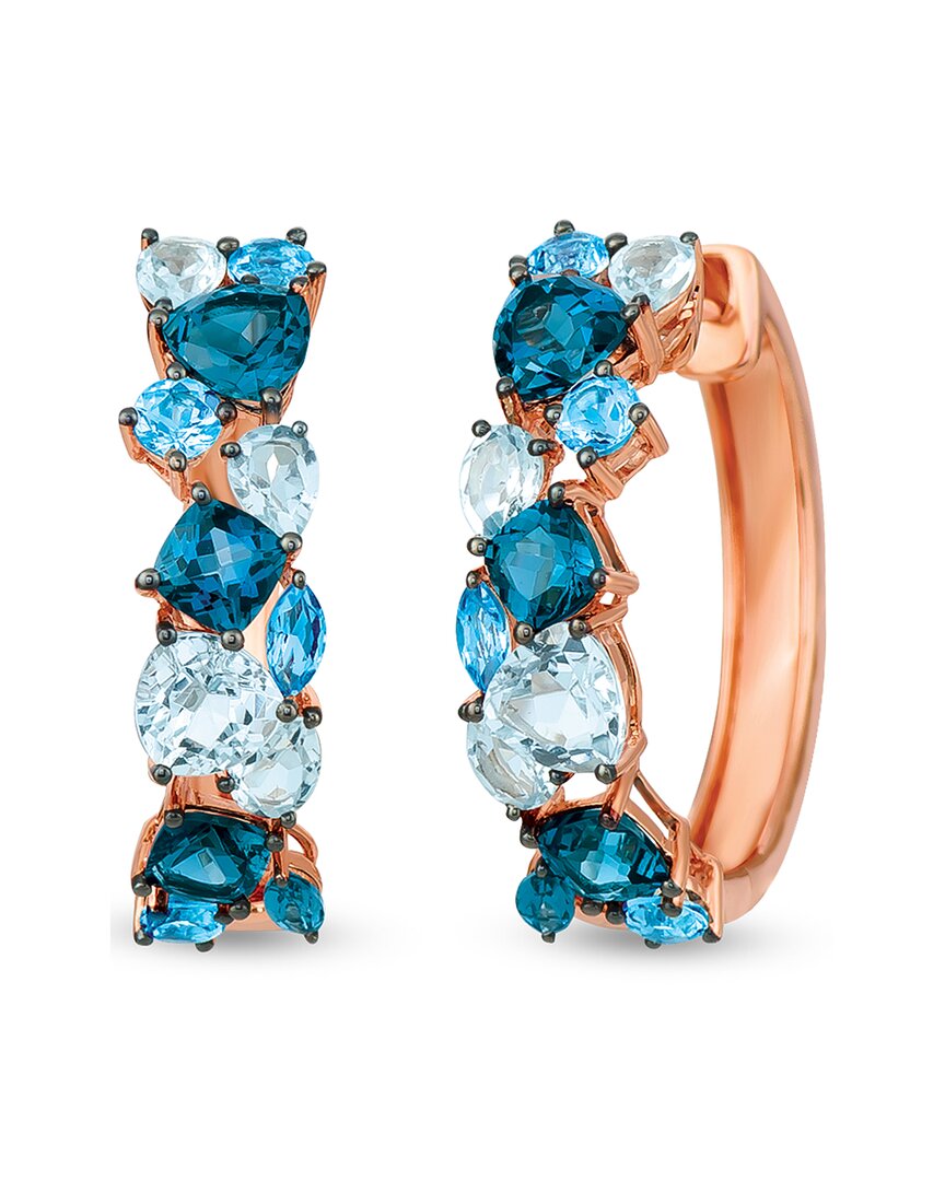 Le Vian 14k Strawberry Gold 5.40 Ct. Tw. Blue Topaz Earrings