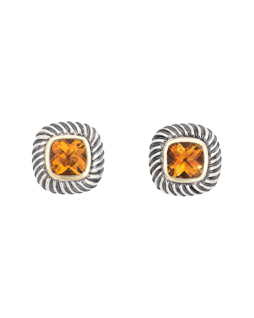 Shop David Yurman Cable Collection 14k & Silver Citrine Earrings (authentic Pre-  Owned)