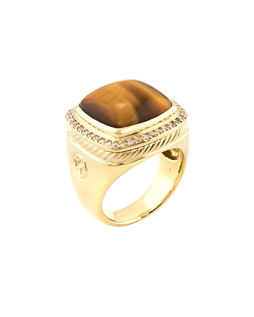 David Yurman Albion 18k 0.40 Ct. Tw. Diamond & Tiger's Eye Ring (authentic  )