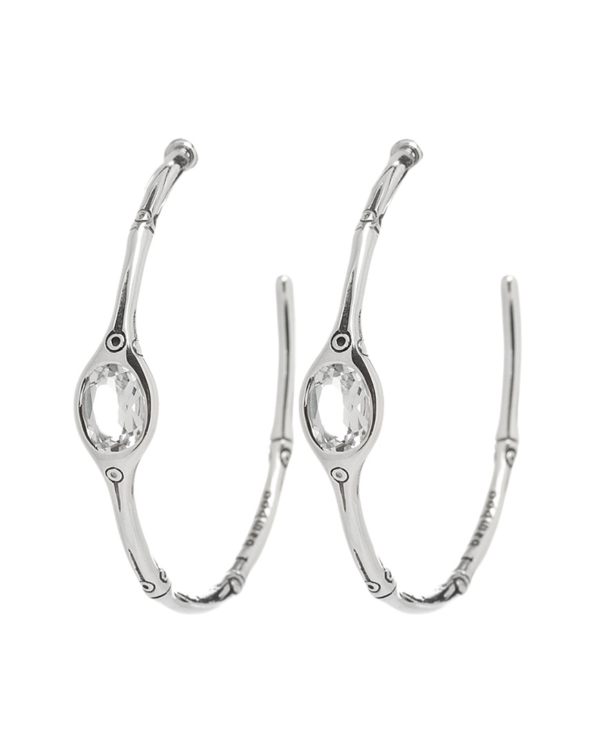 John Hardy Bamboo Silver Topaz Earrings
