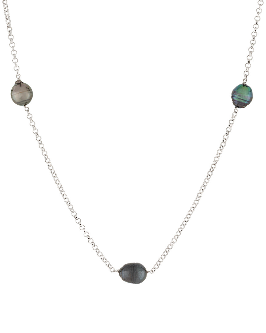 Splendid Pearls Silver 9-10mm Pearl Necklace