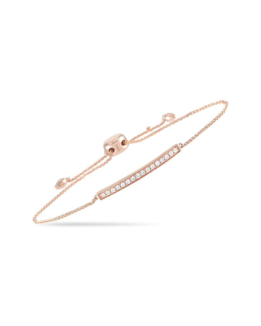 Diamond Select Cuts 14k Rose Gold 0.25 Ct. Tw. Diamond Bolo Bracelet