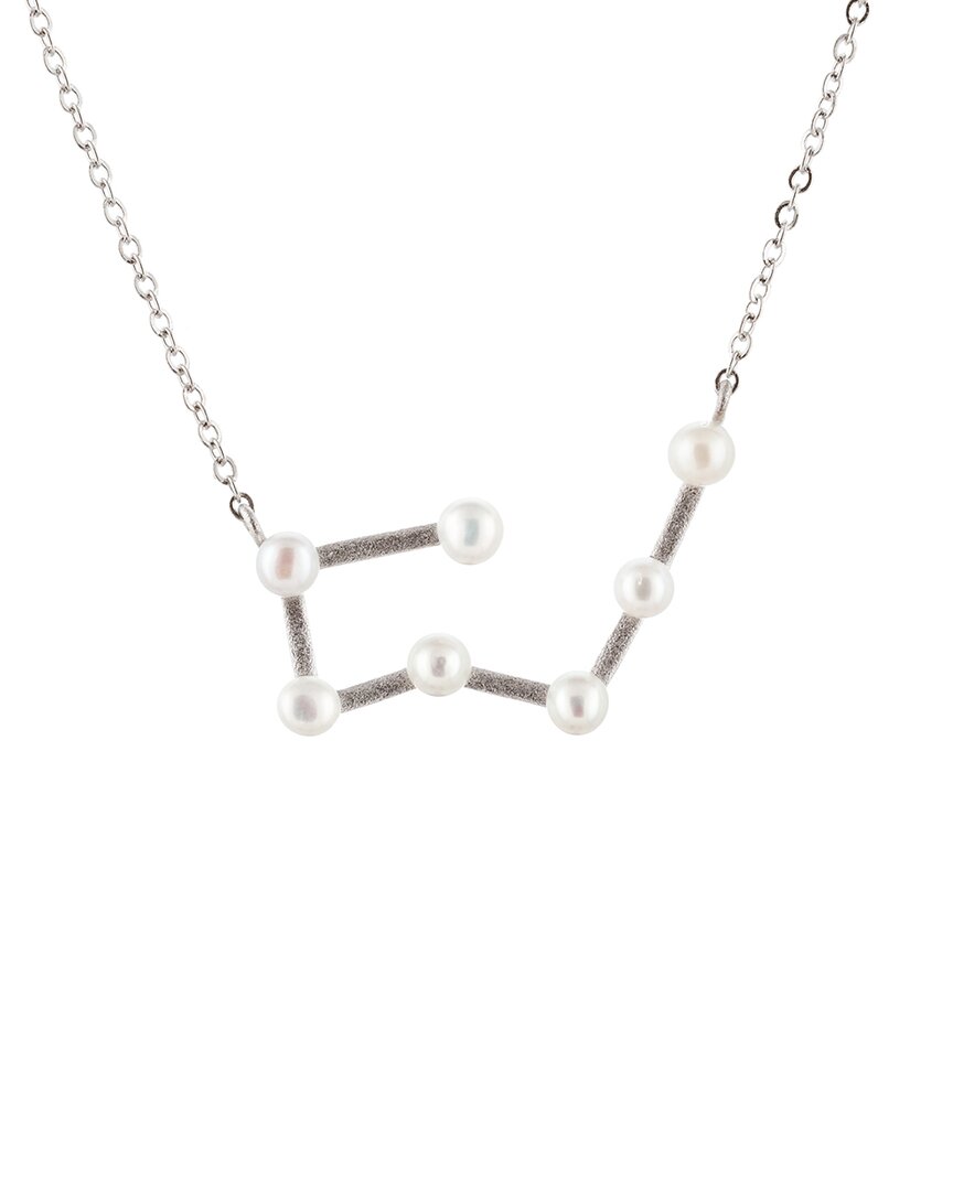 Splendid Pearls Silver 2-3mm Pearl Zodiac Pendant Necklace